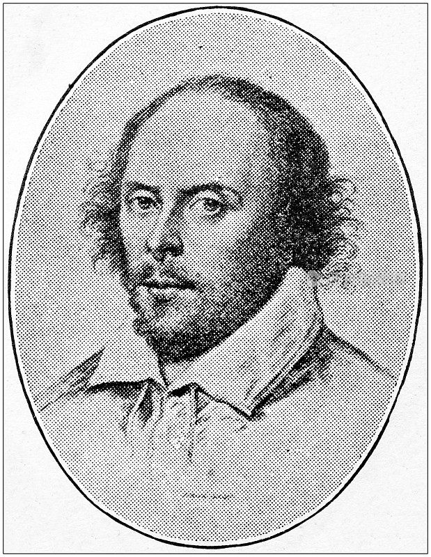 重要人物的古董肖像非美国作家:威廉·莎士比亚
