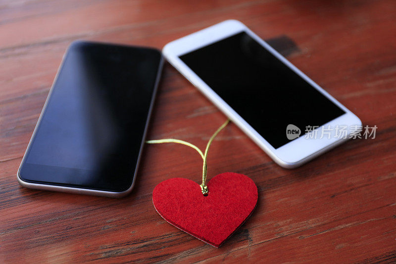 情人的心在手机上