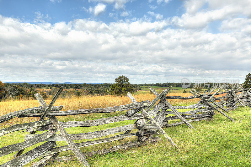 弗吉尼亚州马纳萨斯国家战场公园的旧栅栏