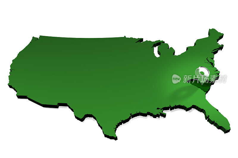 美国地图-州定位器-南卡罗来纳