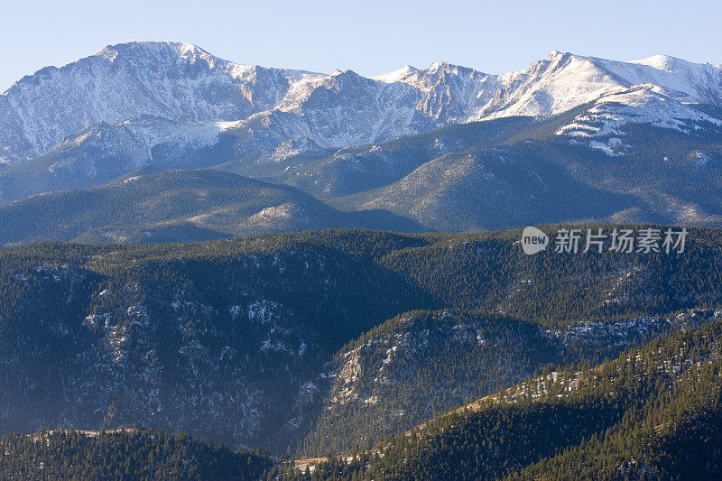 新雪中的派克峰