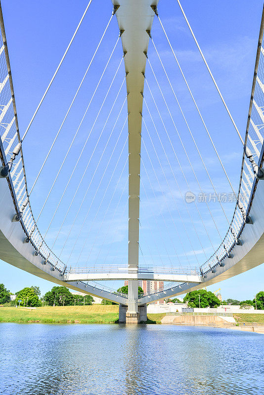 爱荷华州得梅因河上的现代桥