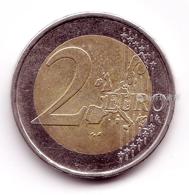 货币2欧元硬币