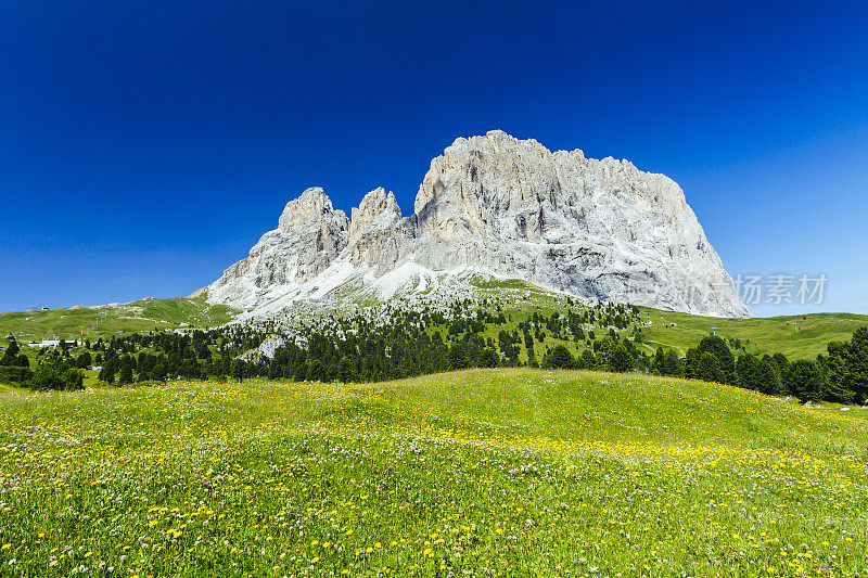 意大利Dolomites的Langkofel山