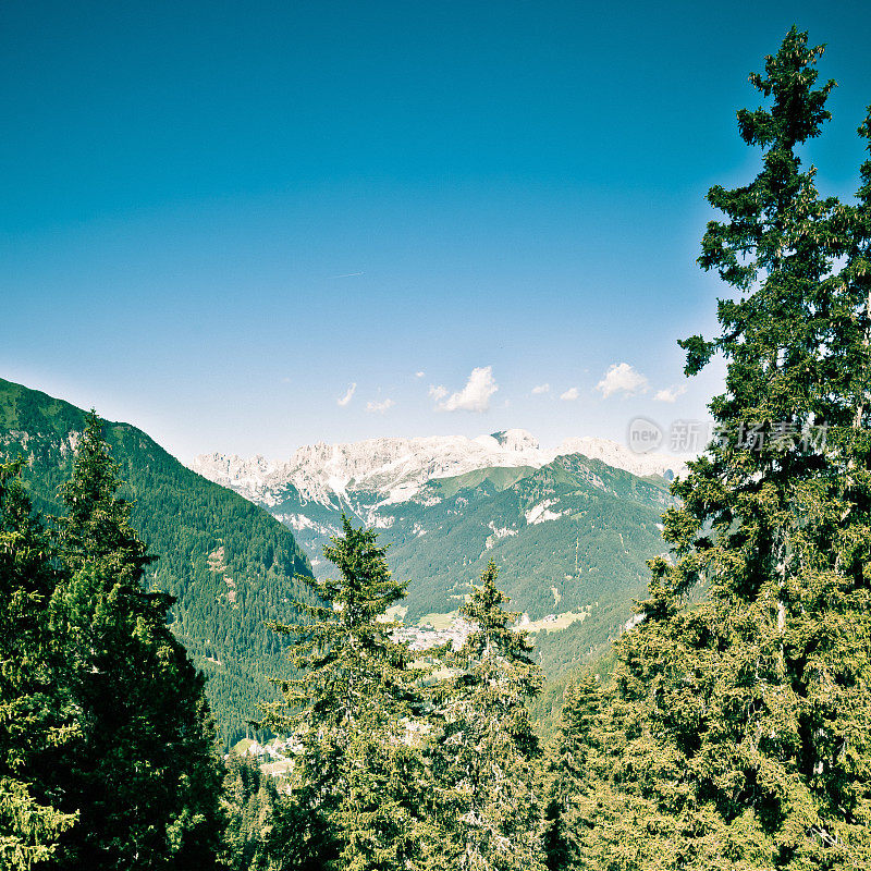 意大利阿尔卑斯山的山脉景观，白云石，法沙山谷