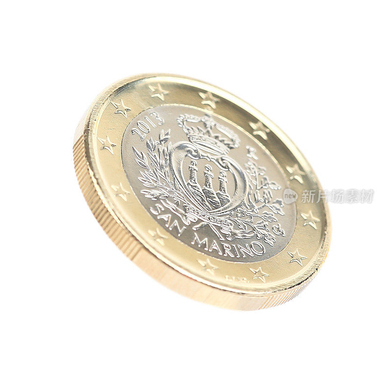 白色的欧元硬币