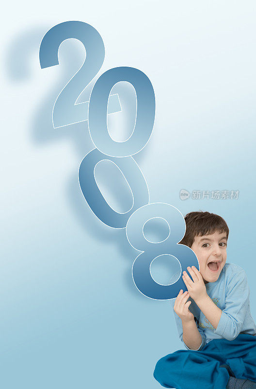 男孩祝2008年新年快乐