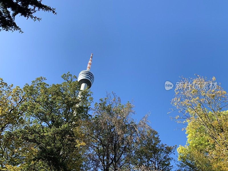 斯图加特，德国-电视塔，Fernsehturm，秋天