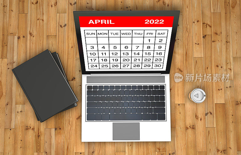 2022年4月笔记本日历
