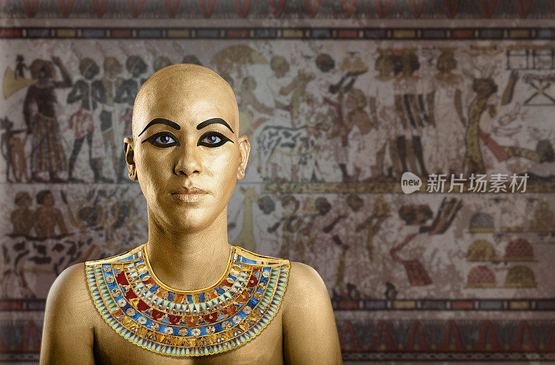 埃及女王，传统化妆和黄金