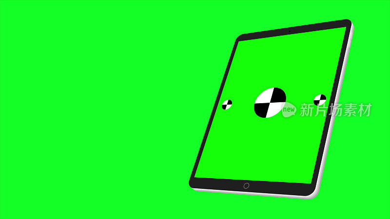 TabletPC打开绿色背景。易于定制的绿色屏幕。计算机生成图像。