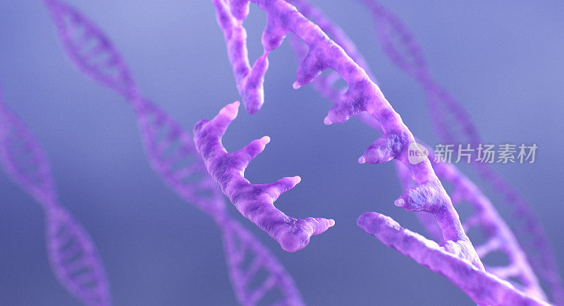 DNA和RNA编辑概念。3D插图