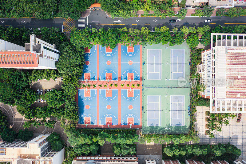 室外运动场鸟瞰图