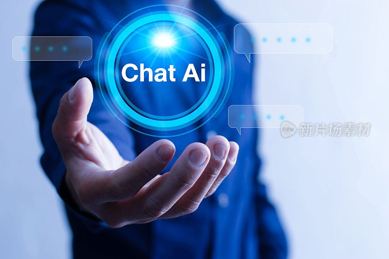 聊天ai数字聊天机器人为机器人聊天、机器人应用、聊天助手、ai人工智能概念、虚拟屏幕上的数字聊天机器人。