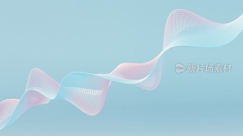 抽象波形-数据和技术，增长图，优雅的设计-颜色梯度，浅蓝色，淡粉色