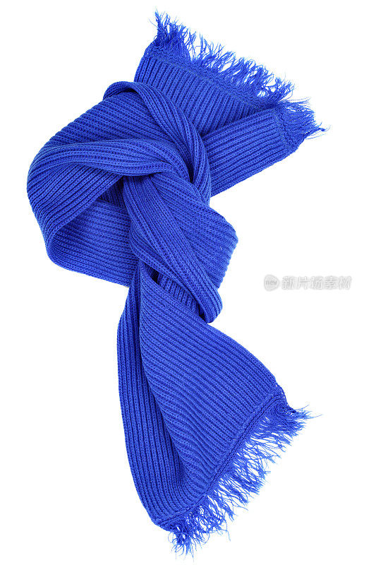 蓝色羊毛围巾