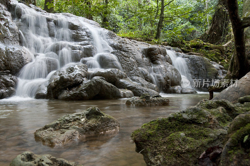 泰国攀牙附近丛林中的瀑布