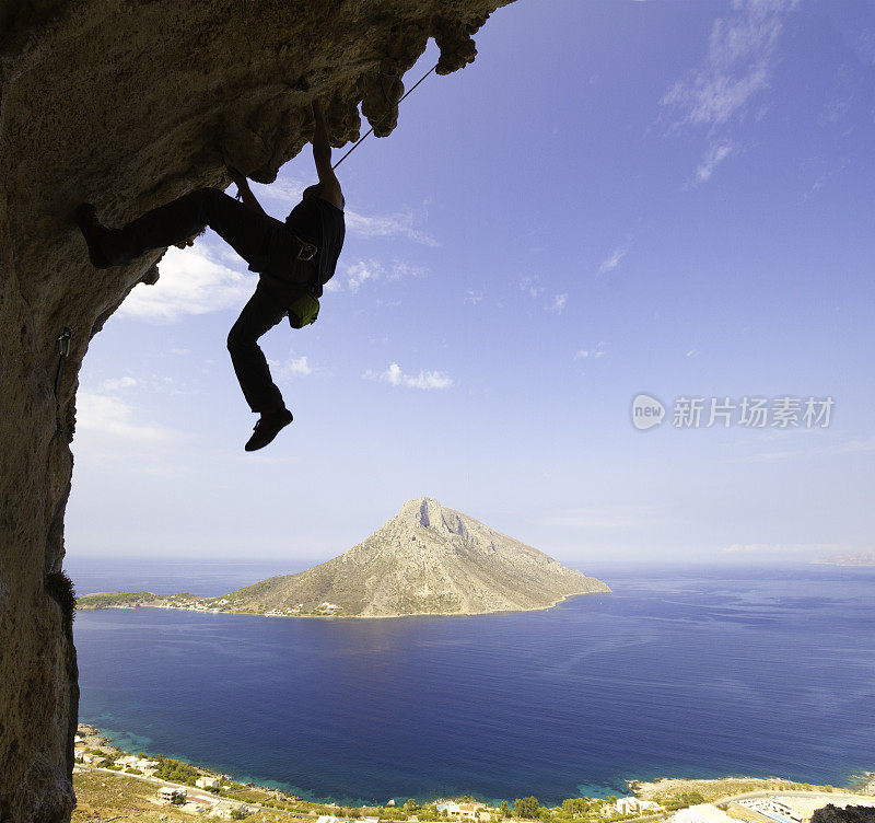 男性Rockclimber轮廓