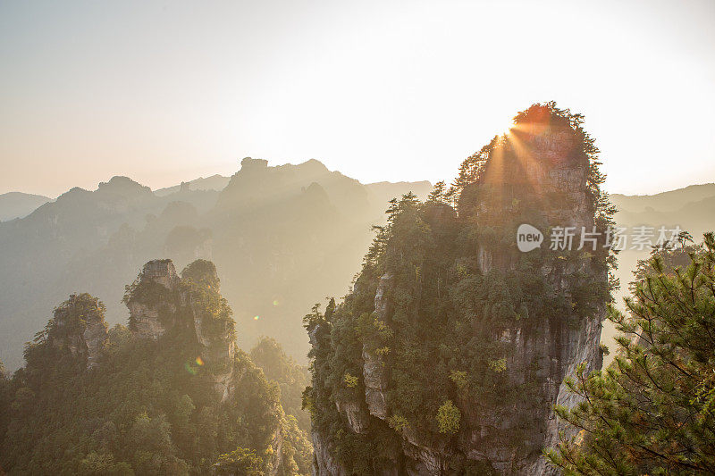 砂岩柱，张家界国家森林公园，中国