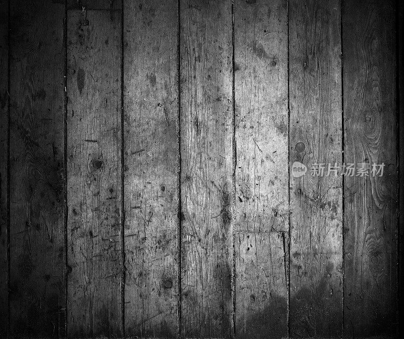 旧木灰色深色木板墙面纹理背景