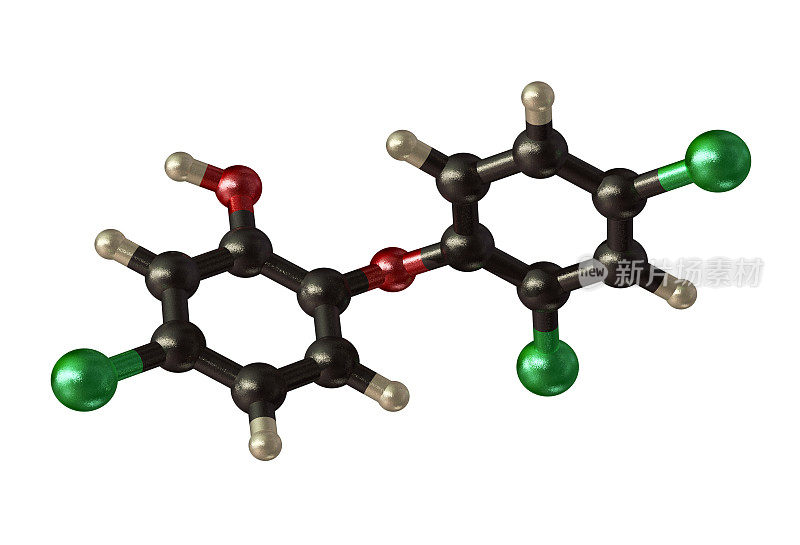 三氯生的分子模型