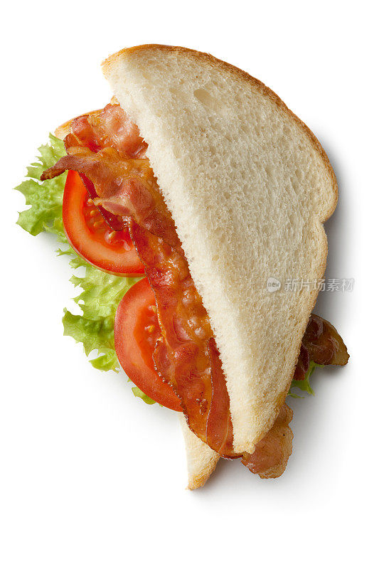 三明治:培根，生菜和番茄三明治BLT