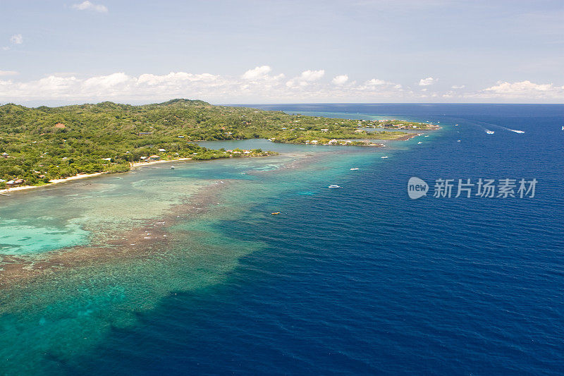 热带岛屿鸟瞰图