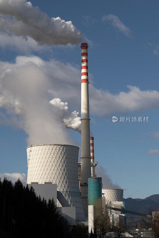 工厂烟囱-燃煤电厂(蒸汽)