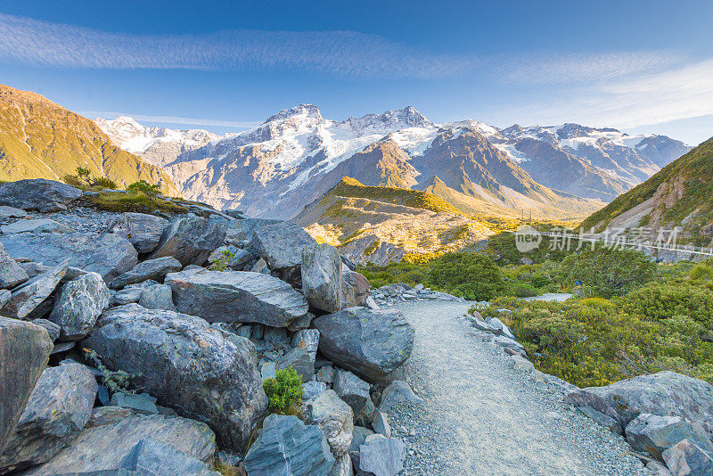 新西兰风景优美的山景拍摄于库克山