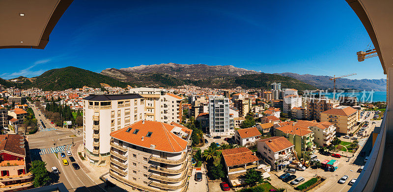 布达瓦，黑山，从高层建筑在c