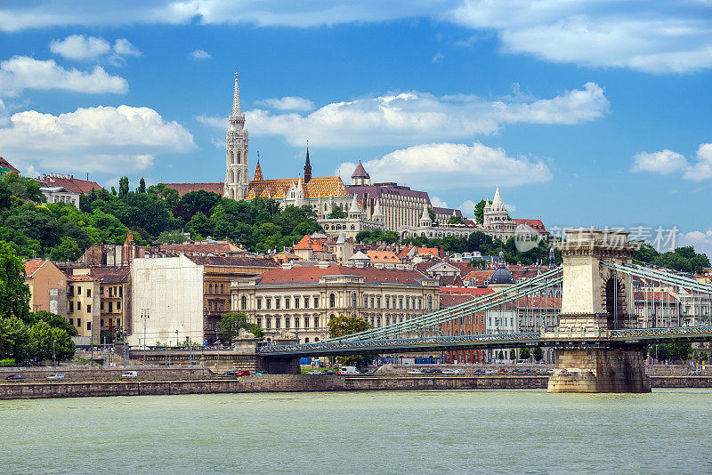 布达佩斯城市天际线和多瑙河-匈牙利