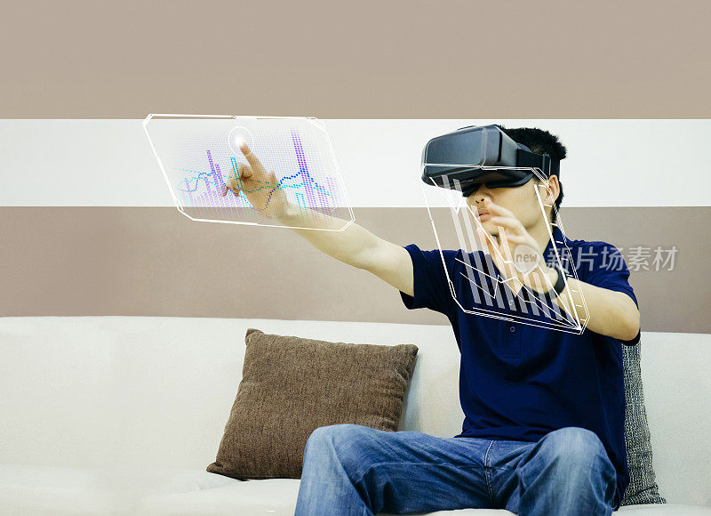 商人使用未来虚拟现实