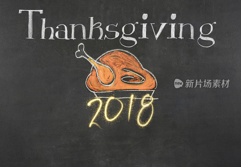 黑板上的感恩节概念