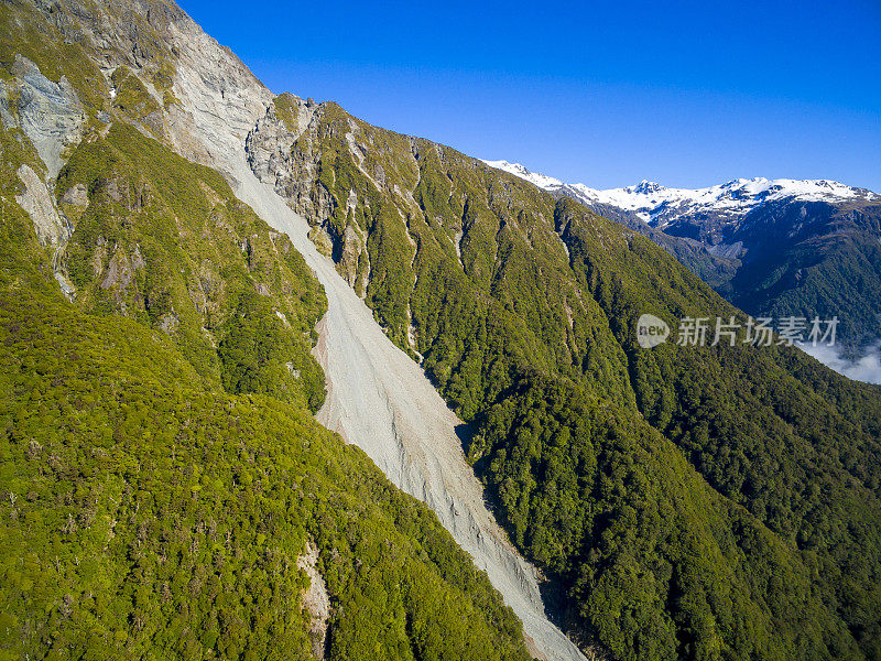 鸟瞰图的Otira山谷