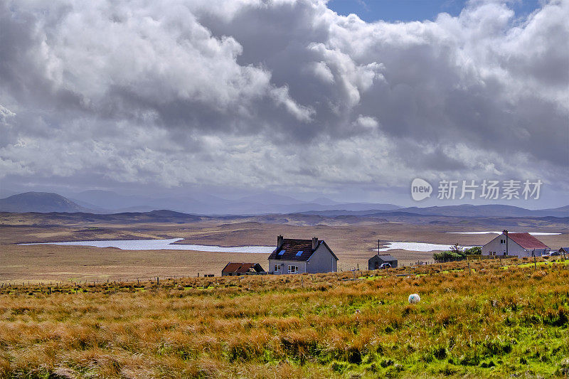 苏格兰外赫布里底群岛的刘易斯和哈里斯北部的刘易斯风景