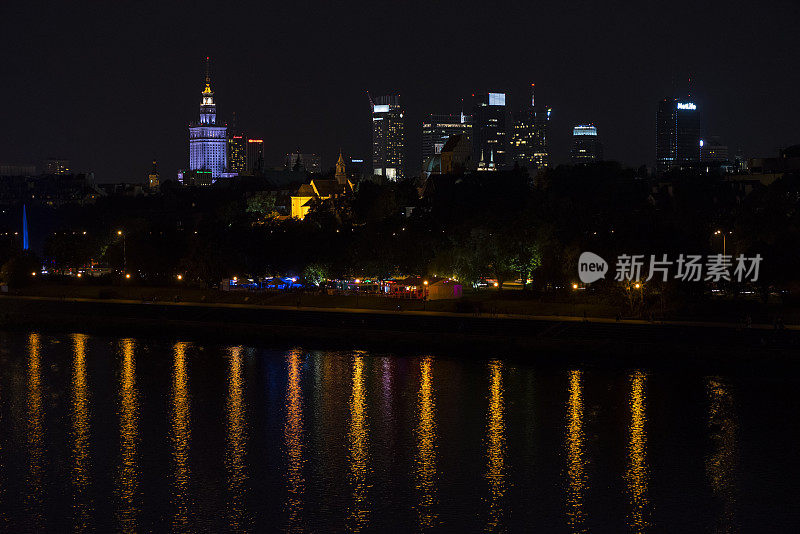 从Gdański桥上看华沙的夜景