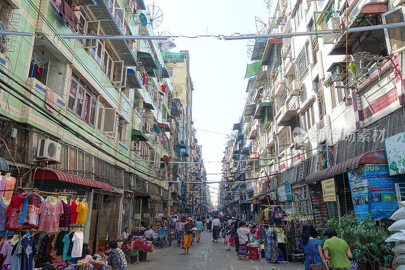 缅甸仰光的街道
