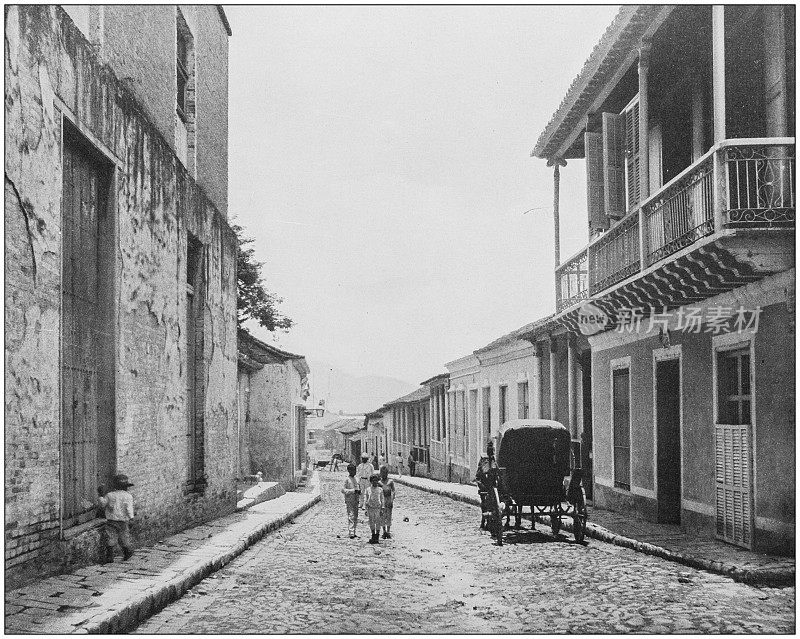 来自美国海军和陆军的古董历史照片:圣地亚哥德古巴