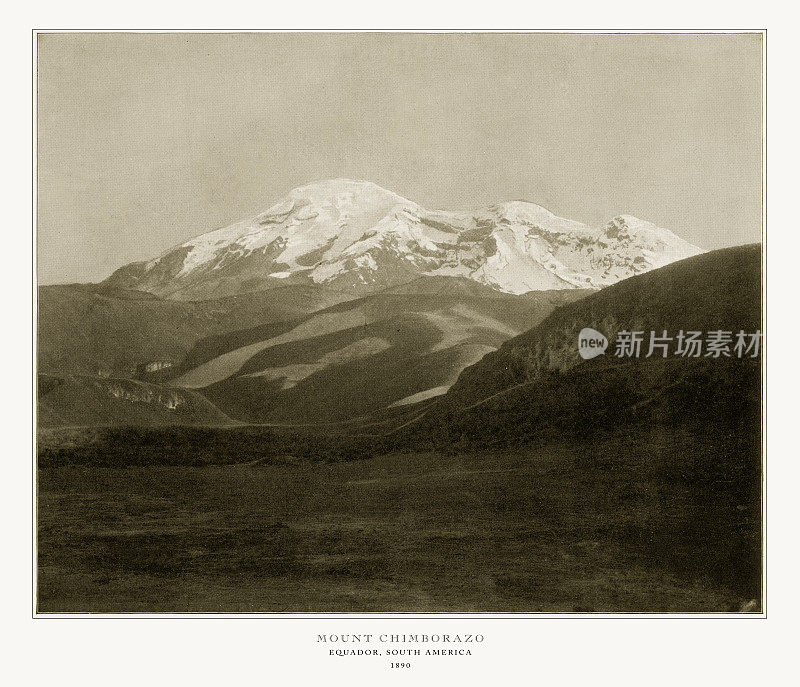 钦博拉索山，厄瓜多尔，南美洲，古代南美洲照片，1893年