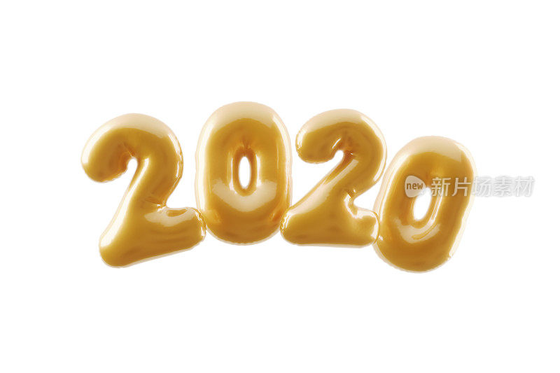 2020年新年概念由膨胀的数字