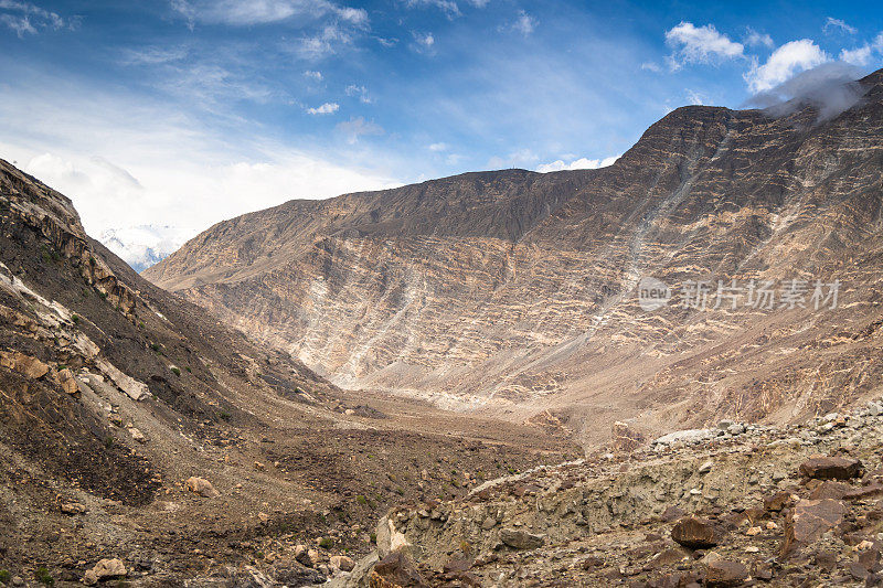 自然景观巴基斯坦秋季喀喇昆仑山脉，K2和南迦帕尔巴特，帕苏山谷