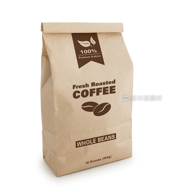咖啡袋与自定义标签-全豆