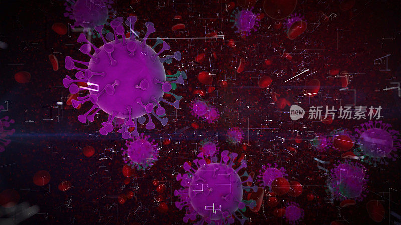 COVID-19病毒白细胞摘要概念图像新闻
