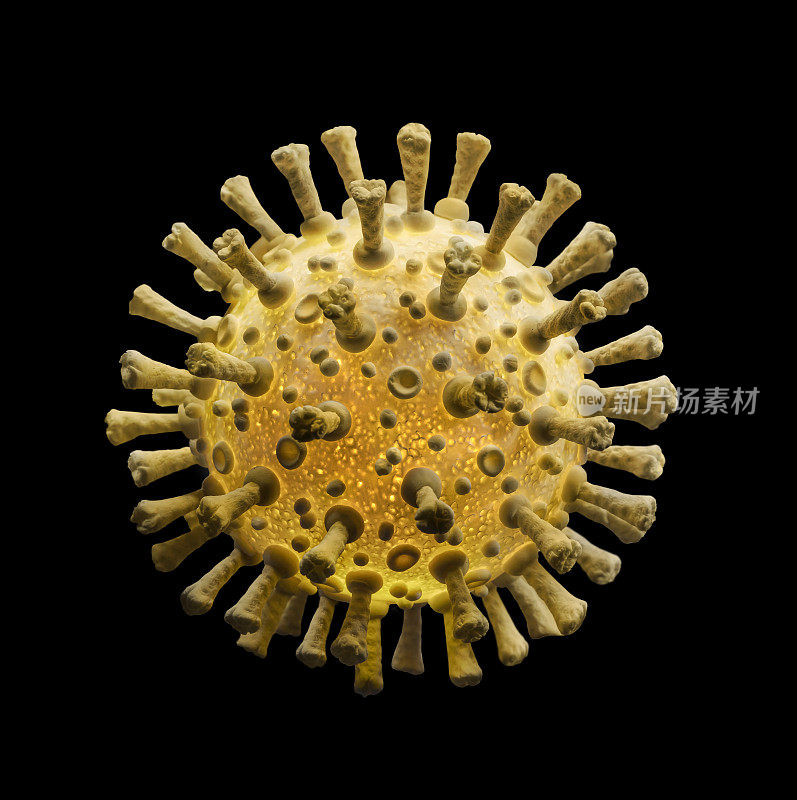 COVID-19冠状病毒分离，黑色