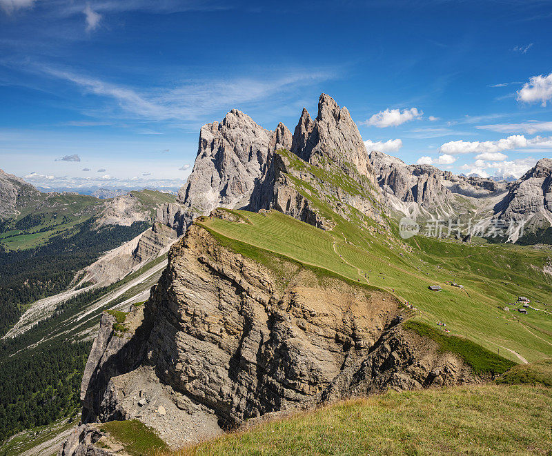 Dolomites上的户外标志性景观:Seceda著名地标