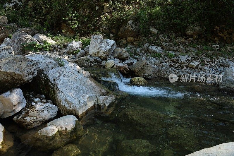 天然峡谷岩石形成与水流