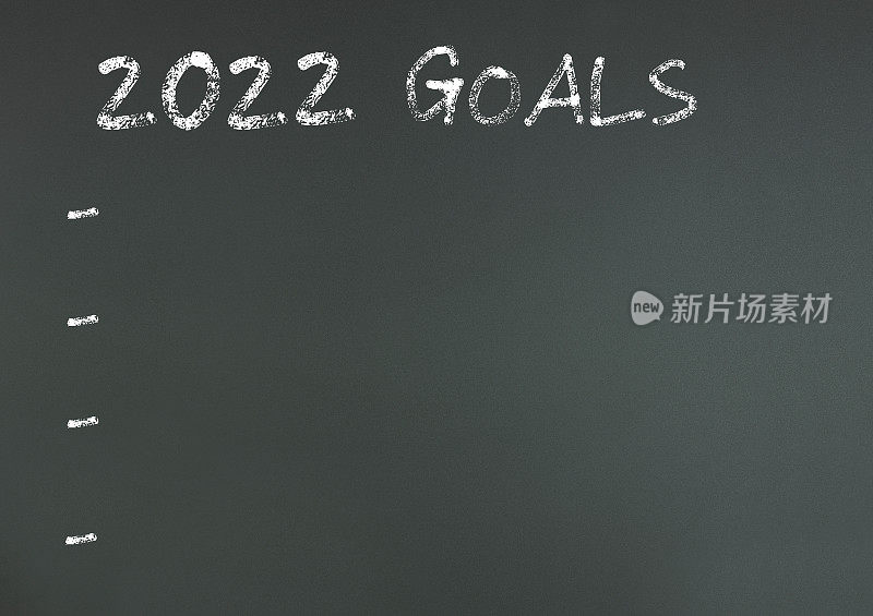2022年的目标抱负写在黑板上