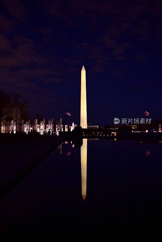 夜晚的华盛顿纪念碑