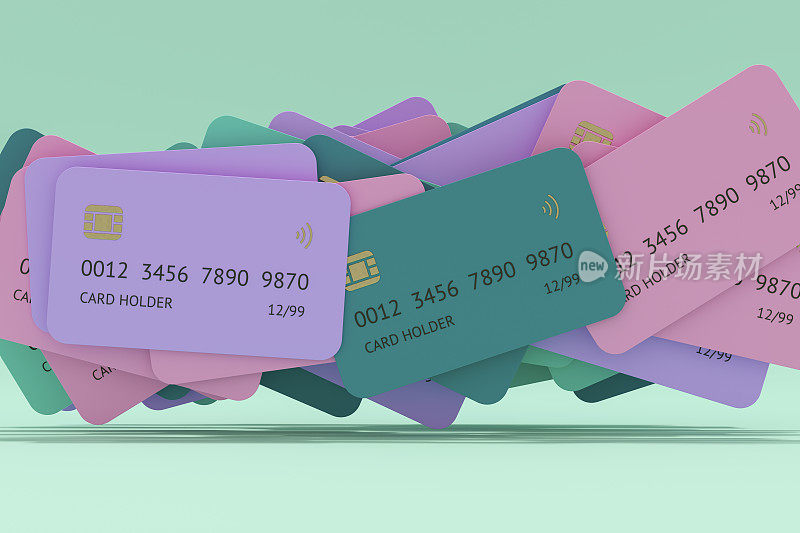 有色信用卡，金融和技术背景
