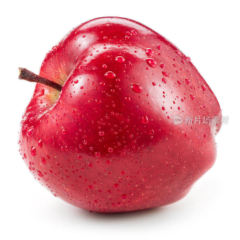 红色的苹果，滴在白色的苹果上。